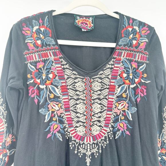 Johnny Was Womens Boho Festival Embroidered Floral Tunic Top Blouse Size S - Picture 2 of 8